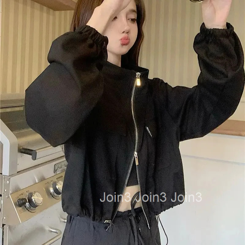 Solid Color Loose Zip-up Female Coat Luxury Korean Style Elegant 2025 Trend New in Outerwears Womens Jackets Casual Harajuku