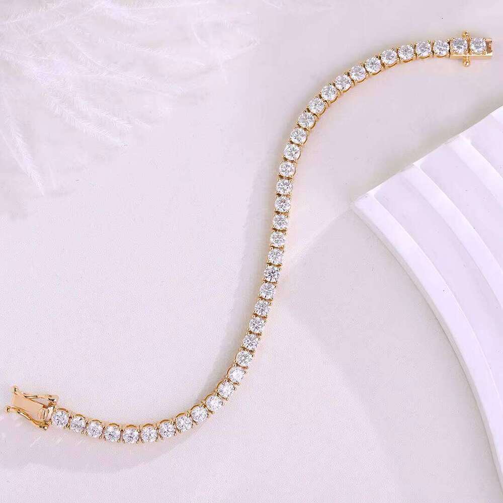 Gold Lab Growth Tennis Bracelet Igi Gia Round Cut Jewelry