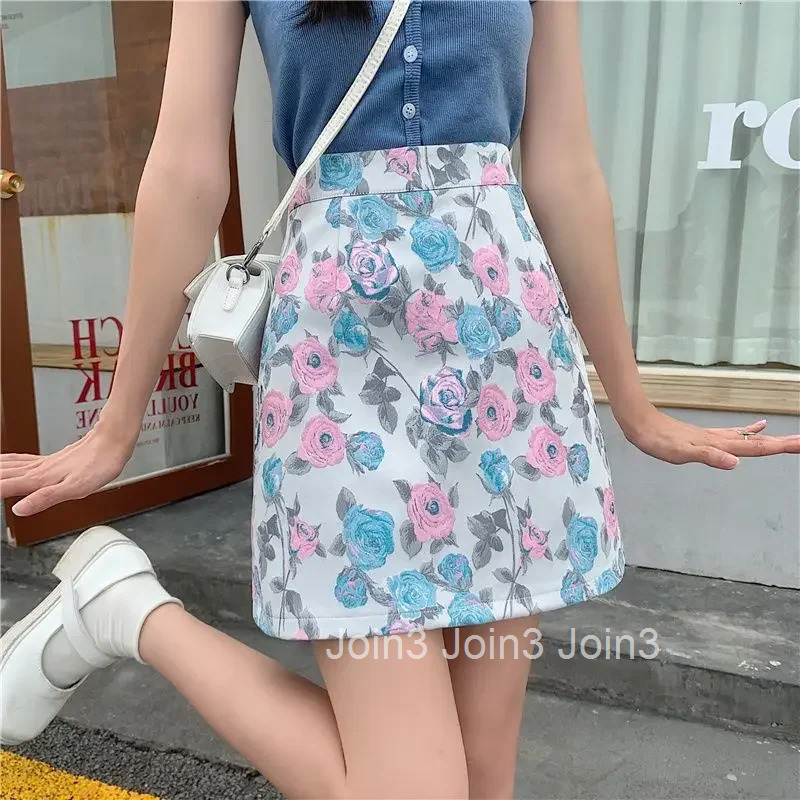 Mini Short Woman Skirt Zipper Tight High Waist Wrap Floral Premium Korean Style Luxury Elegant New in Cheap V Skirts for Women