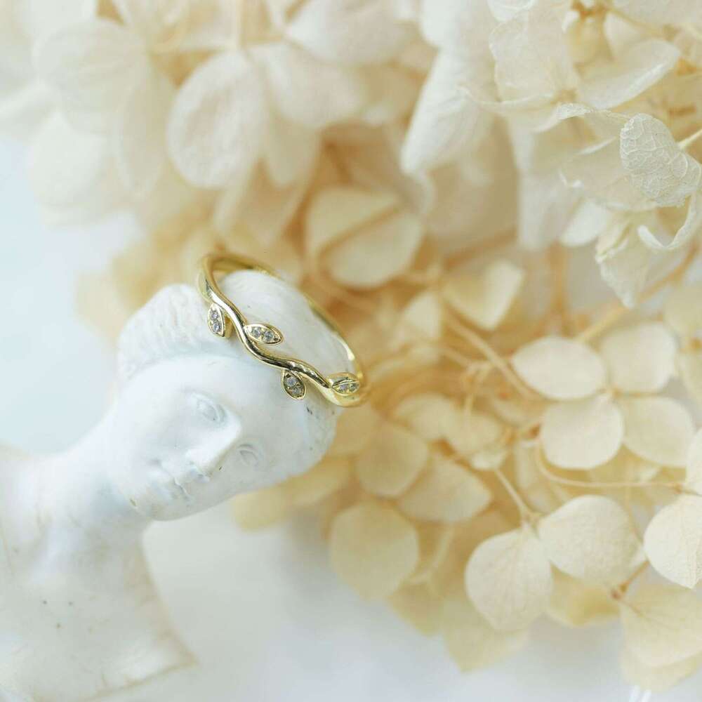 Niche Design Military Internet Celebrity Style Light Luxury Simple Adjustable Olive Leaf Ring for Women