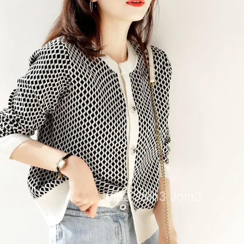 Outerwear Womens Cardigans Jacket Elegant Ladies Knit Sweaters Round O Neck Lightweight Clothing Sales New in Knitwear Chic Y2k