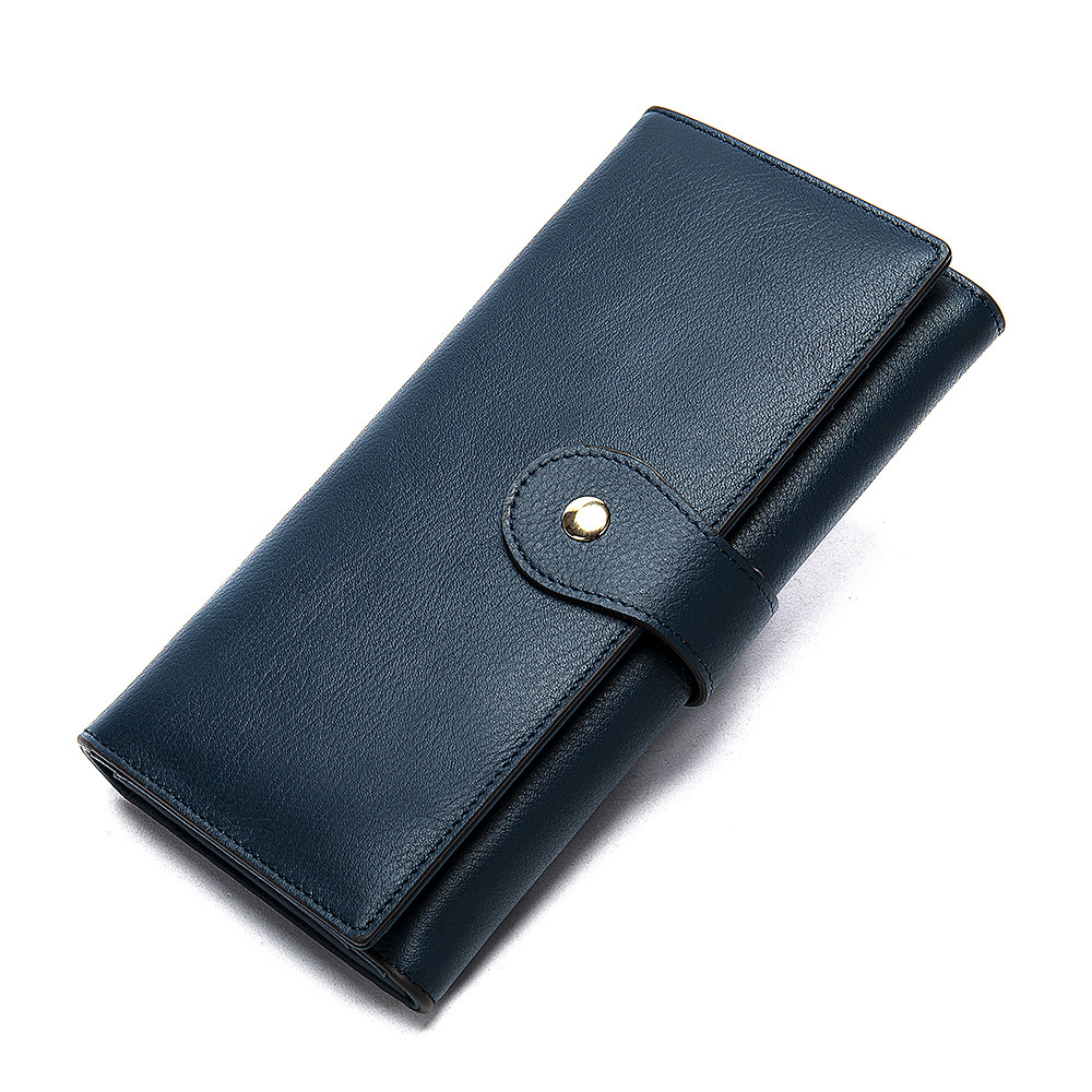 Free Shipping Designer Anti Magnetic Genuine Leather Women's Wallet Mid Length Luxury Bag Style Retro Women's Wallet Tote Bag