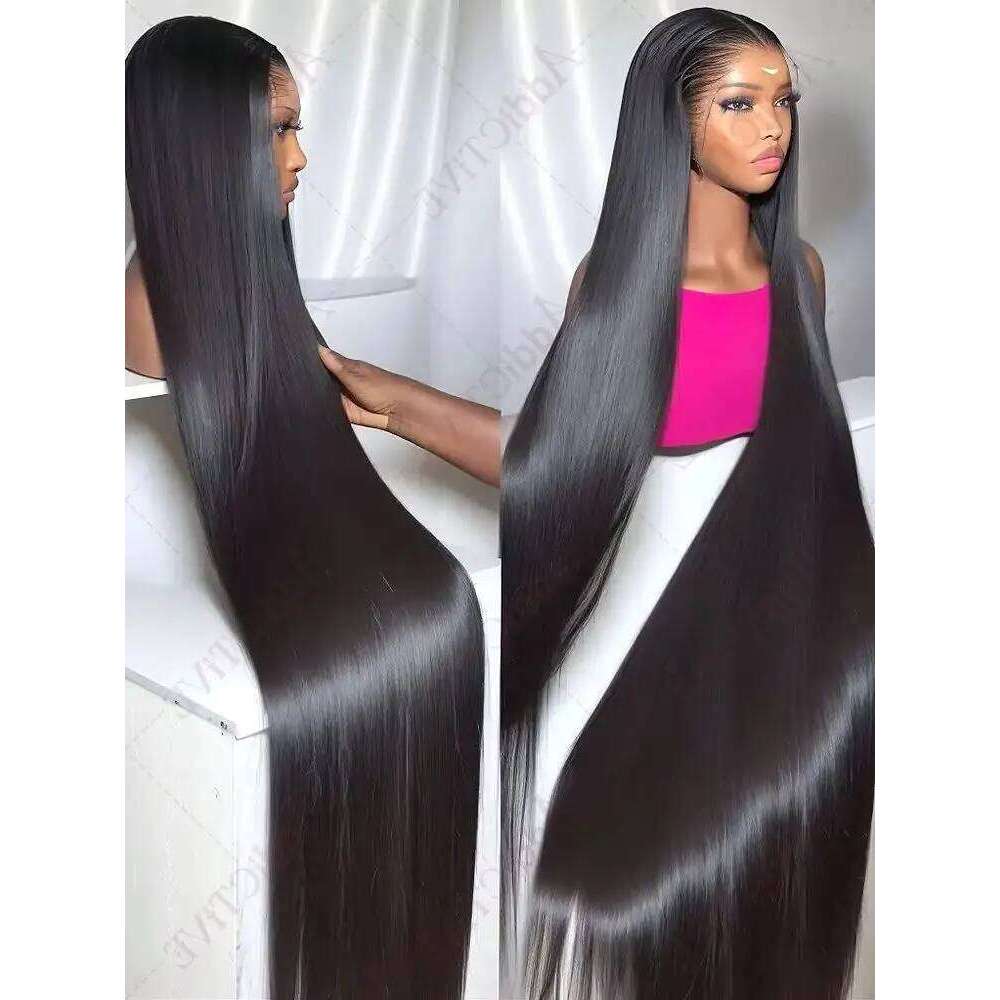 220% HD Bone Straight 13x6 Front Human Wigs 30 40 Inches Transparent 13x4 Lace Frontal 5x5 Closure Remy Hair Wig