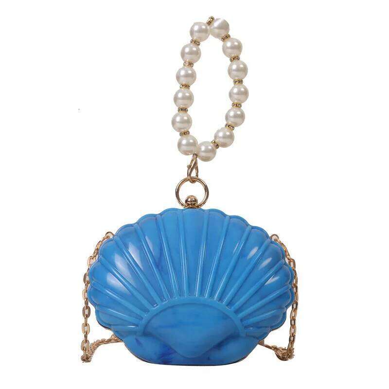 Shell Evening Banquet Aristocratic Acrylic Metal Chain Crossbody For Women European And American Fashion Handle Bag