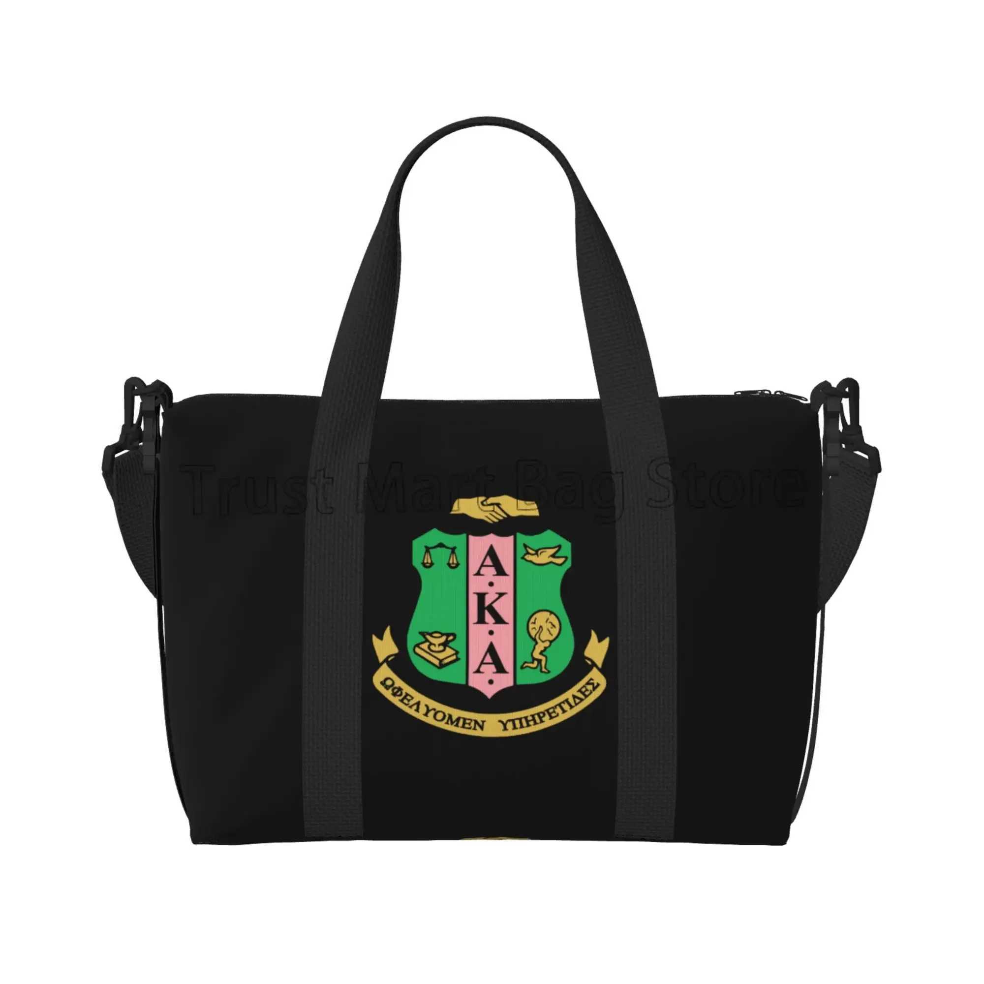 AKA Sorority Print Hand Travel Bag Sports Fishing Gym Yoga Luggage Tote Bag Multipurpose Waterproof Weekender Bags for Women Men W250618