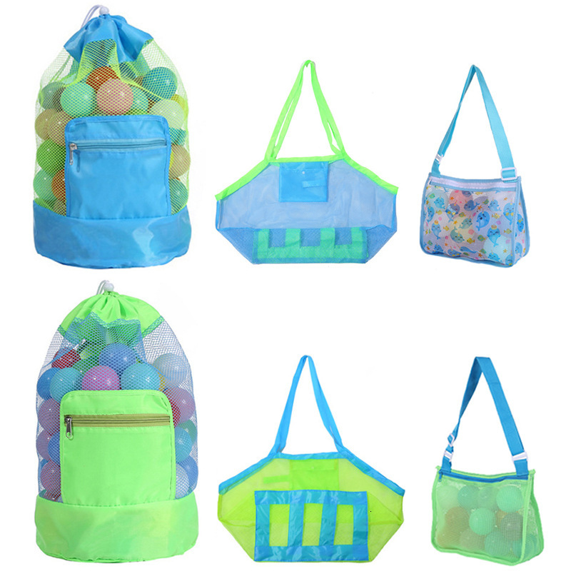 Children's Shell Collection Toy Organizer Foldable Beach Mesh Storage Bag