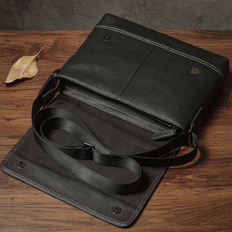 NUKA Men's Genuine Leather Trendy Shoulder Horizontal Casual Fashion Crossbody Bag Top Natural Cowhide Messenger Bags