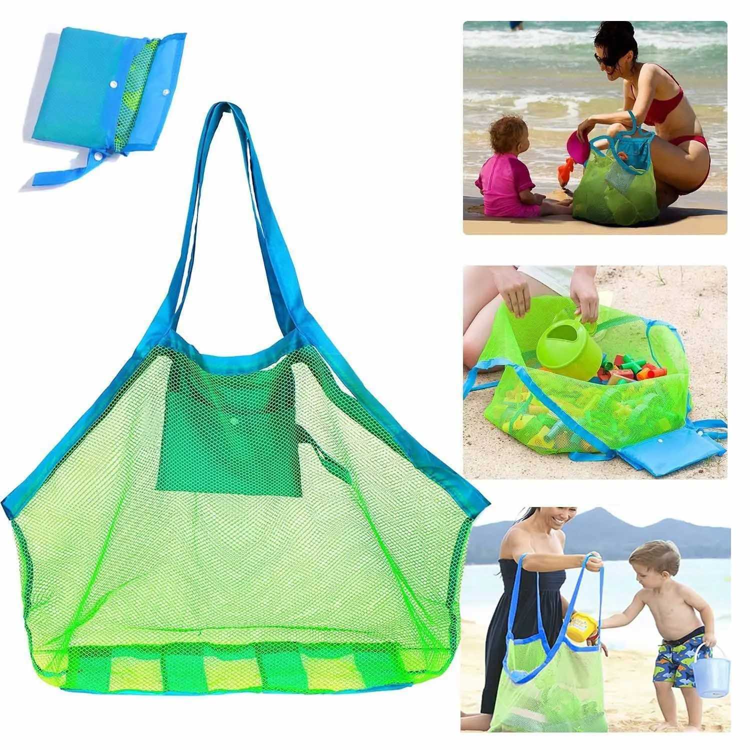 Large Beach Toy Mesh Bag Children Sand ay Protable Mesh Bag Kids Toys Storage Bag for Toys Clothes Towels Sundries Storage Bag B250618