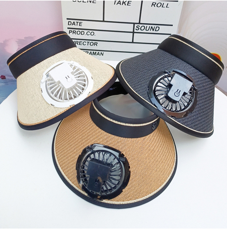 Brim Sun Hat With Solar Fan Outdoor Wide Brim Solar Fan Swim Hat Outdoor Fishing Hat Solar USB Charging Desktop Visor Upf50 Wide Sun Brim Hat for Trav