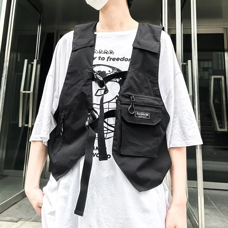 Multi Pockets Outdoor Tactical Techwear Cargo Vest Men Women Motorcycle Sport Punk Hip Hop Waistcoat 250617