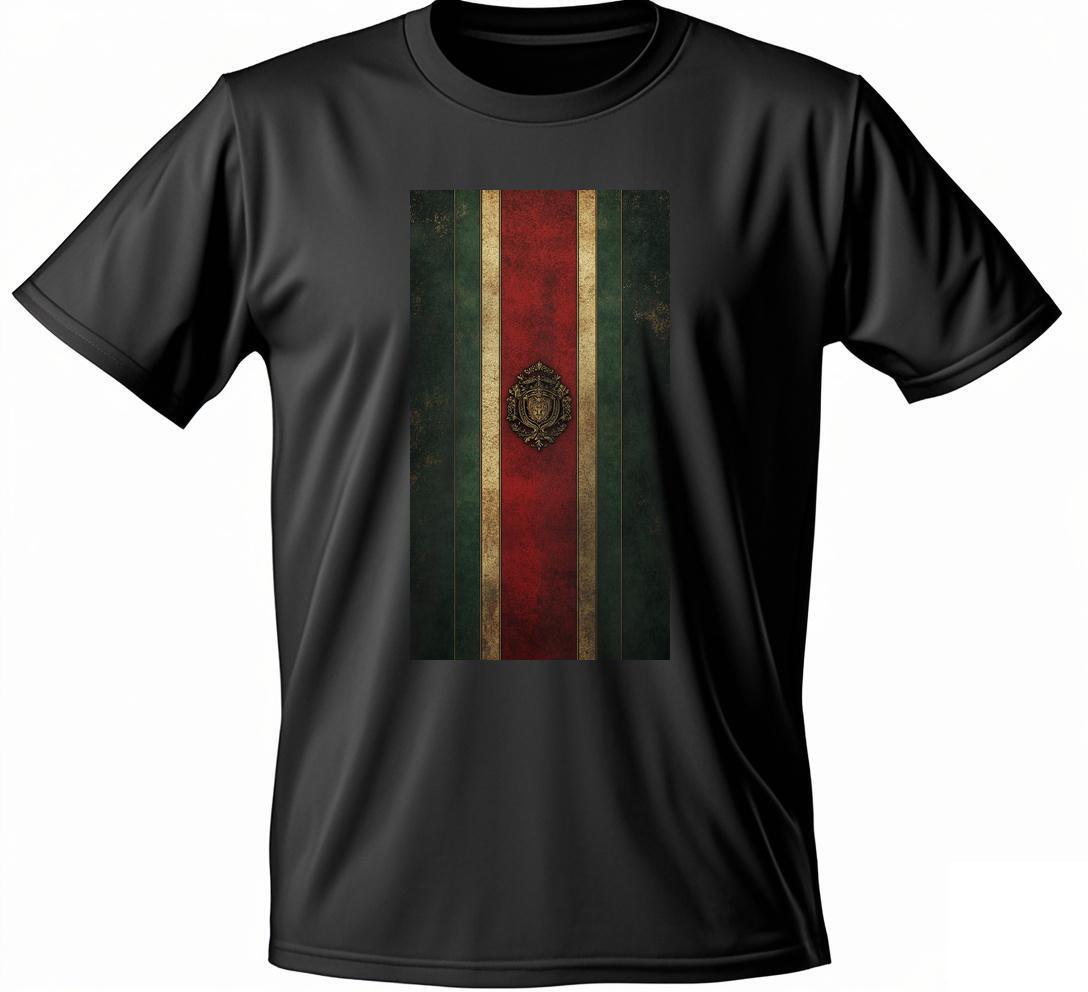 a T-shirt with the flag of mexico in red, green and gold Round collar T Shirts
