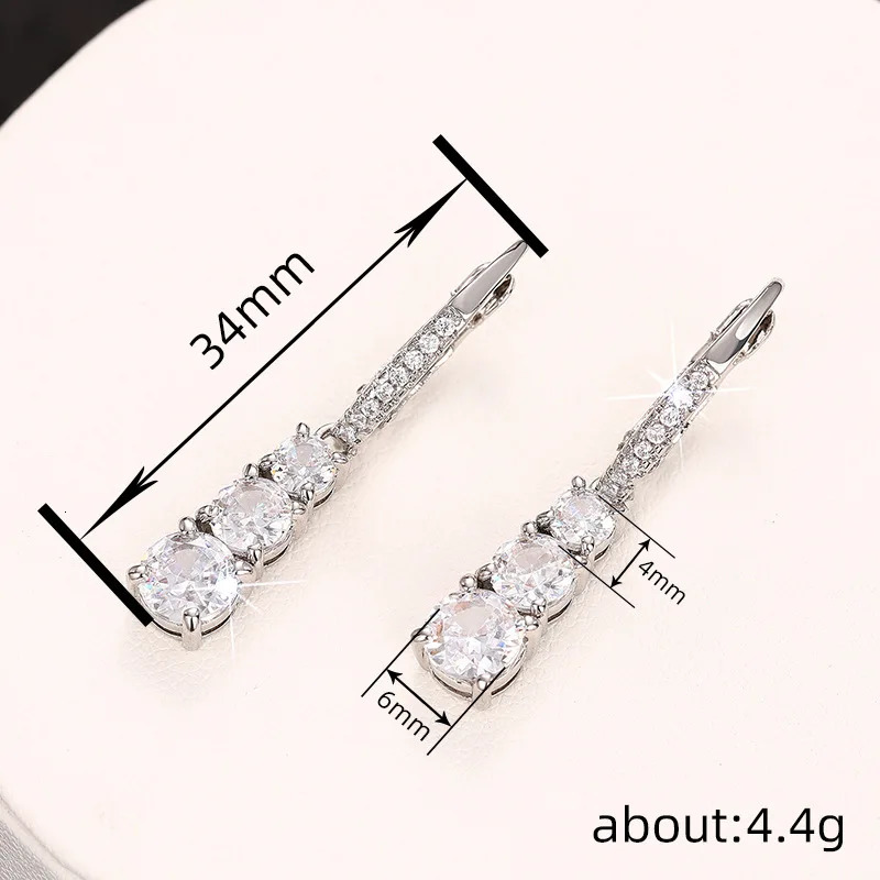 CAOSHI Shiny Round Zirconia Pendant Earrings Lady Dainty Daily Accessories Fashion Graceful Silver Color Jewelry for Engagement 250617