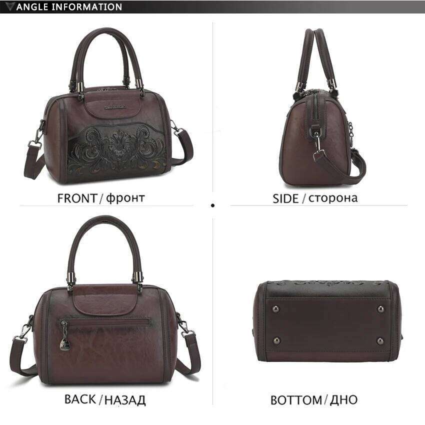 Vintage Women Designer Shoulder 3D Relief Printed Handbag Office Medium Crossbody Bag Gifts For Mom Sac Luxe