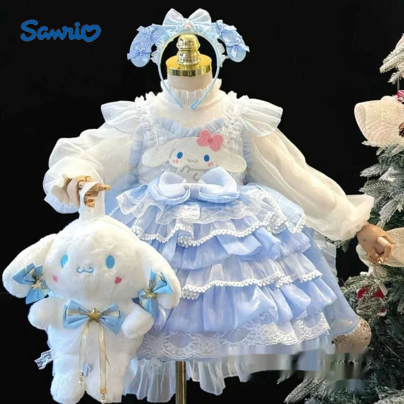 Sanrio Cartoon Cinnamoroll Cosplay Princess Dress New Children Lolita Princess Dress Girls Birthday Ball Evening Dress Christmas GiftXJ250618