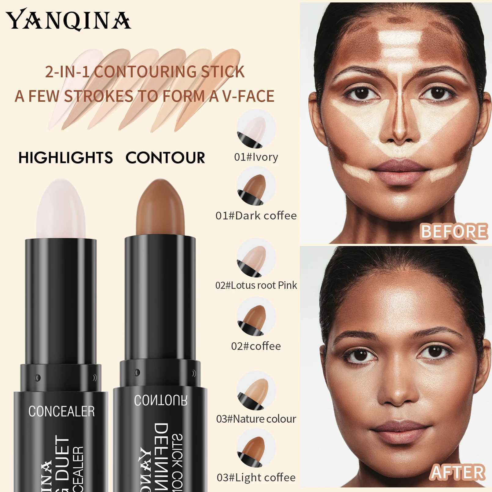 1PC Face Foundation Concealer Pen Long Lasting Dark Circles Corrector Contour Concealer Stick Cosmetic Makeup XJ250618