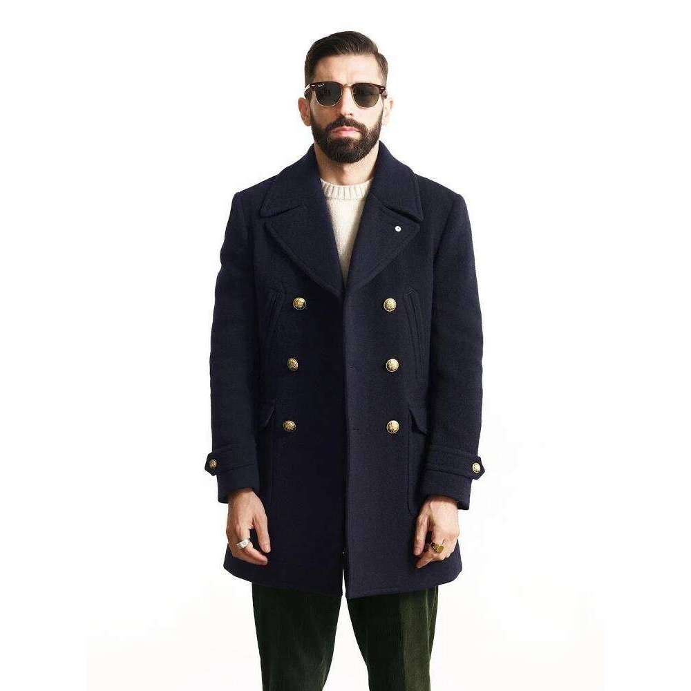 Brand Men Overcoat Wool Coats Jacket Double-Breasted Windbreaker Slim Trend Solid Outerwear Mens Coat Design New