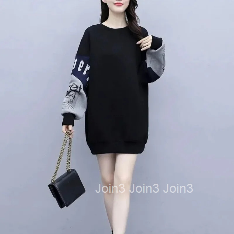 Black Spring and Autumn Korean Fashion Female Top Long Sleeve Pullovers On Promotion Kpop Clothing Novelty M Womens Sweatshirts