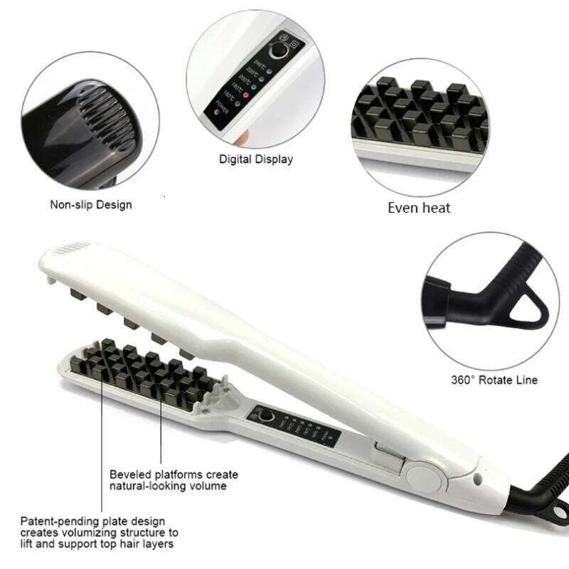 Professional Volumizing Ceramic Iron For Thicker Or Larger Lasting Volume Fluffy Hair Straightener Crimping Tool