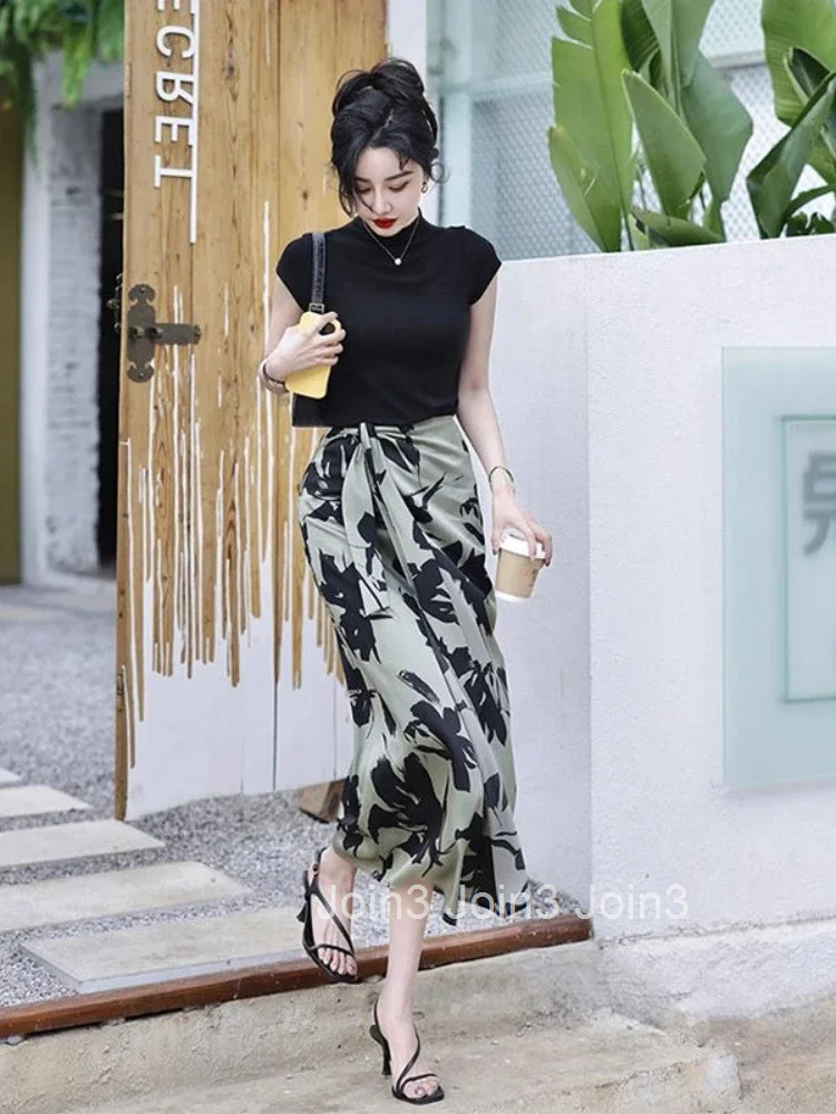 Skirts for Women Midi High Waist Streetwear A Line Luxury Elegant V Quality Harajuku Summer 2025 New in Chic Casual Woman Skirt