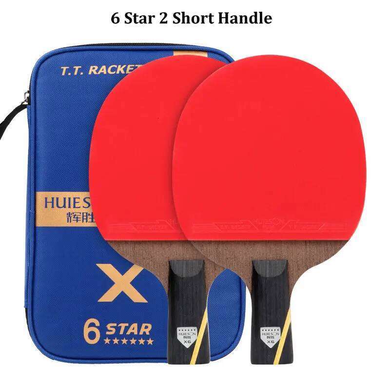 Huieson Wenge Carbon Fiber Blade 6 Star Table Tennis Sticky Pimples-in Rubber Super Powerful Ping Pong Racket Bat