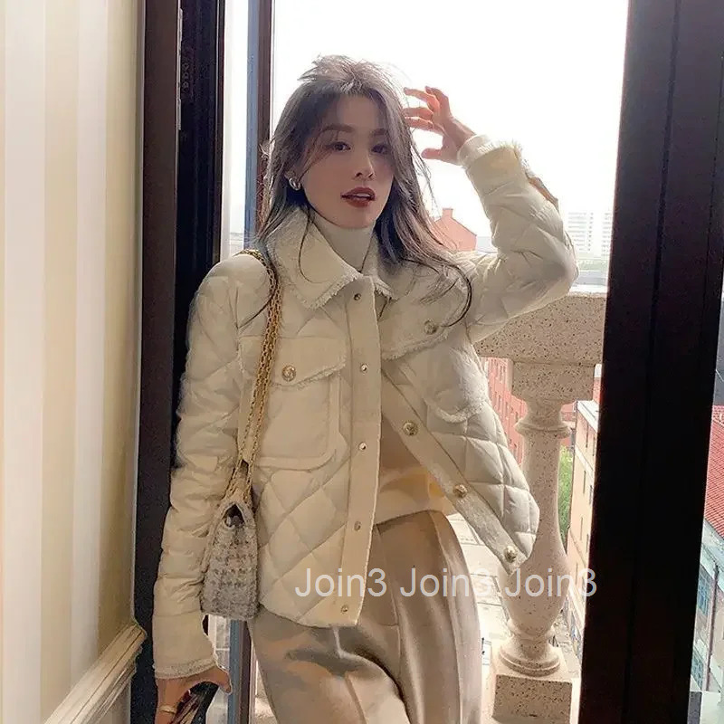 Jackets Splicing Warm Winter on Sale Parkas Woman Check Demi-season Cold Luxury Fashion 2025 Cheap Lined Great Coats for Women