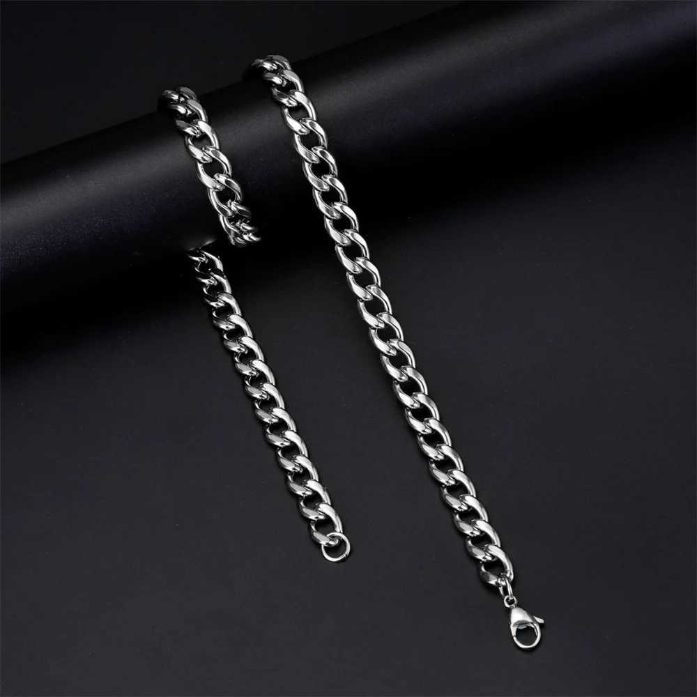 My Shape 3mm-10mm Cuban Chain Stainless Steel Necklaces for Men Male Chains Figaro Box Chain Choker Punk Jewelry 45cm 50cm 60cm W250618
