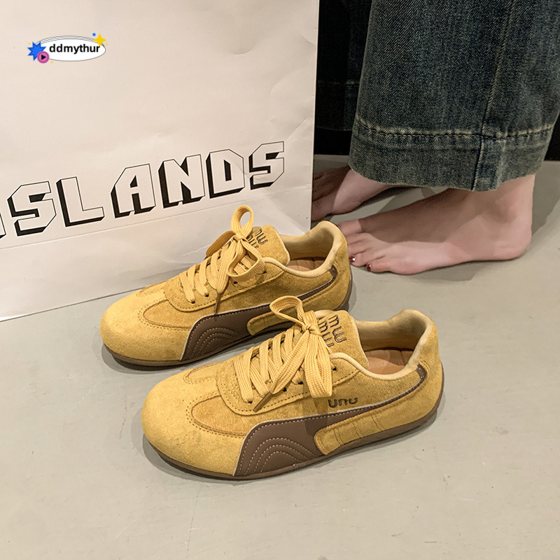 Sports Height Increasing Thick Sole Women's Agan 2025 Internet Celebrity German Training Flat Spring Casual White Shoes New Model ddmythur