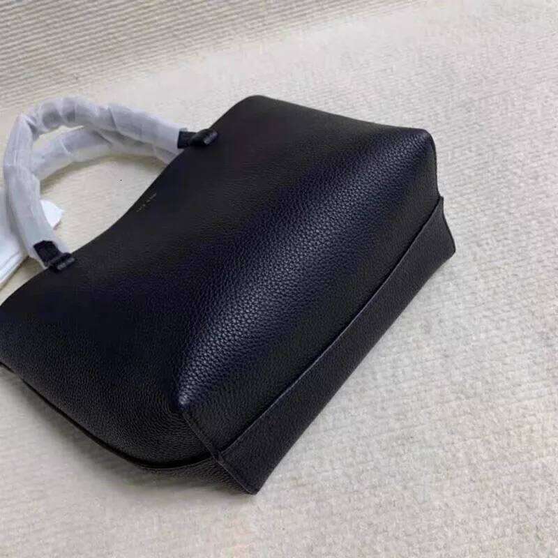 New Fashion Leather Small Women's Handheld Bucket Bag, Commuter Large Capacity Lychee Pattern Single Shoulder Crossbody Bag