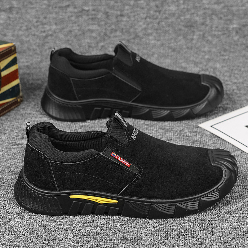 New Men S Autumn Labor Casual Shoes Protection Low Top Slip On Thick Soled Non Slip Work Tooling Trendy Fashion Casual Shoes Ddmysaturn