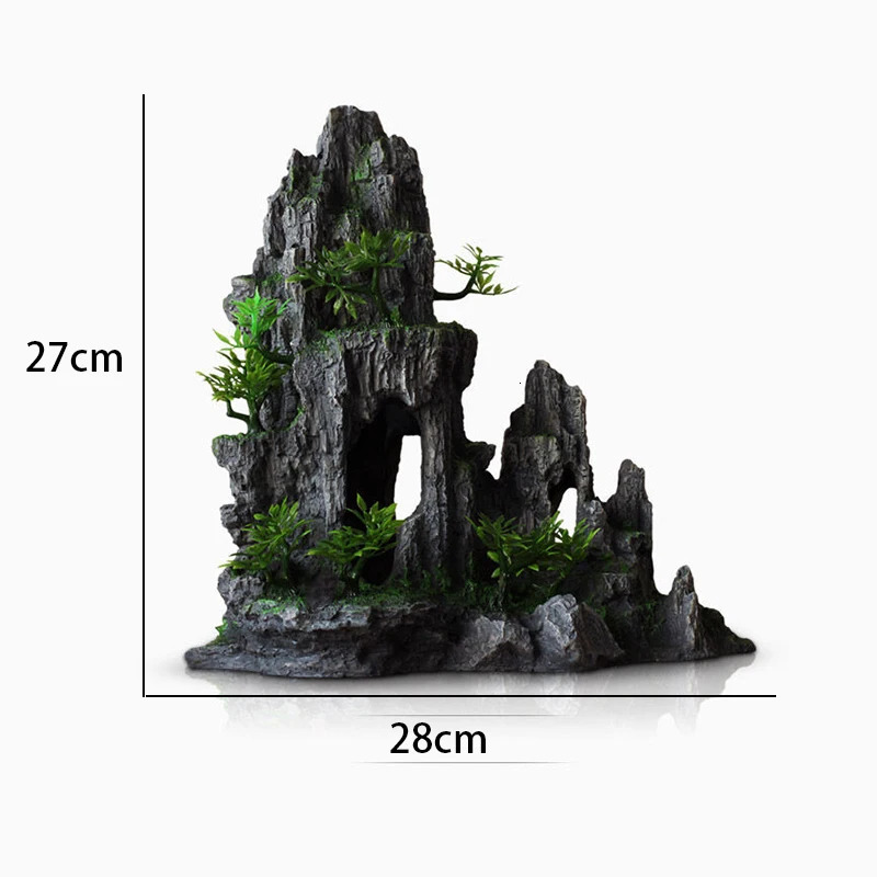 Large Aquarium Decorations Family Small Fish Tank Plant Decoration Simulation Rockery Ornaments Fish Farming Accessories 250613