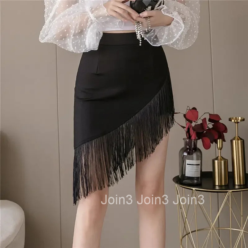 Woman Skirt Black Pants Wrap High Waist Tight Chorts Fringe Skirts for Women Stylish Korean Style Y2k Vintage Casual Premium V