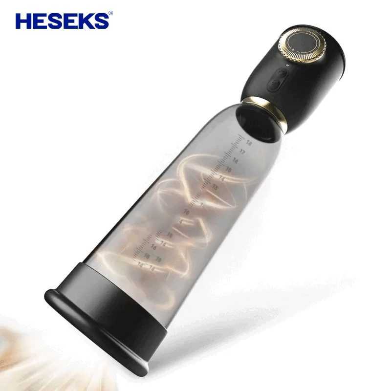 HESEKS Automatic Penis Pump 2 In 1 Stretching Vacuum Sucking Male Masturbation Cup Penis Enlargement Extender Sex Toys for Men W250618
