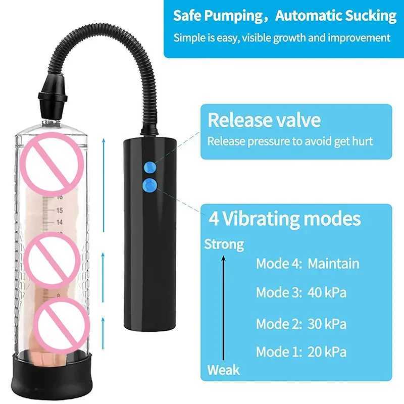 USB Electric Acrylic Penis Pump Male Penis Enlargement Pump Vacuum Pump for Penis Penile Training Extender Cock Sex Toy for Men W250618