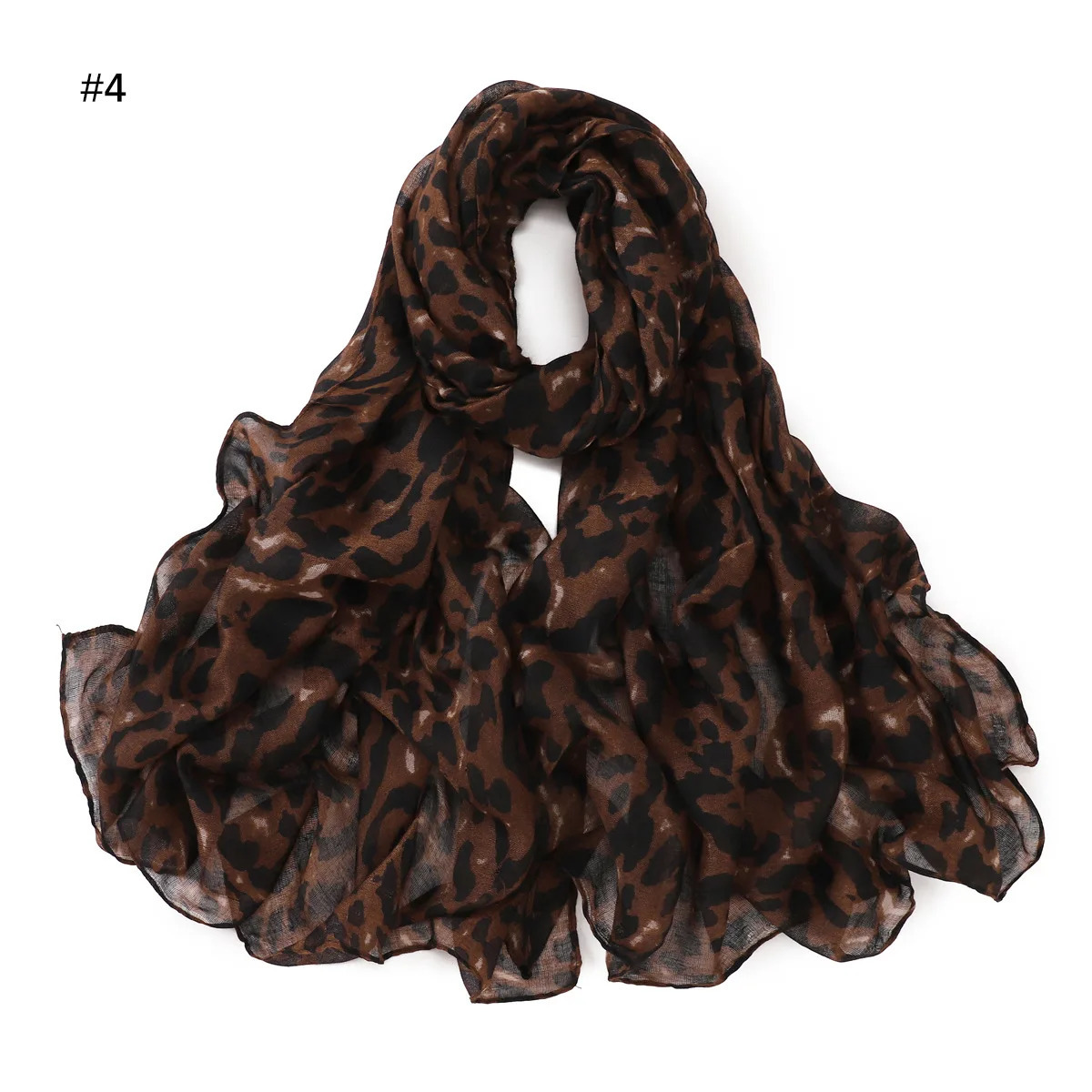 Big Size Classic Leopard Print Headscarf Bandanas Muslim Women Trendy Voile Soft Hijab Shawls Style Long Scarf Headwraps 250617
