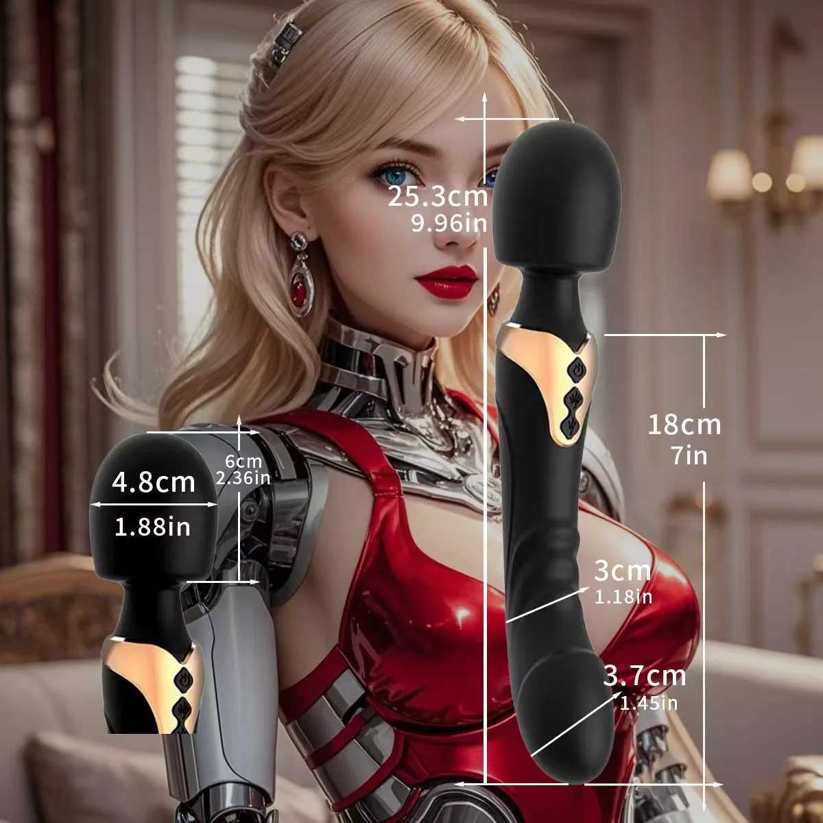 Dual Motor Silicone Vibrator Magic Wand G-spot Sex Toy Powerful Massager for Women Clitoris Stimulator for Adults 18+ XJ250618