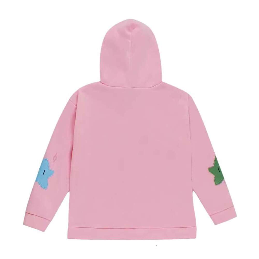 New Star Zipper Pocket Embroidered Cartoon Girl Pullover Hoodie B5