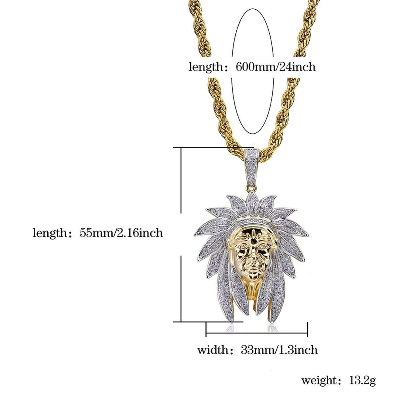 Chic Ice Flooding Effect: Chief Moissanite Pendent & Chain Necklace for Fashionistas