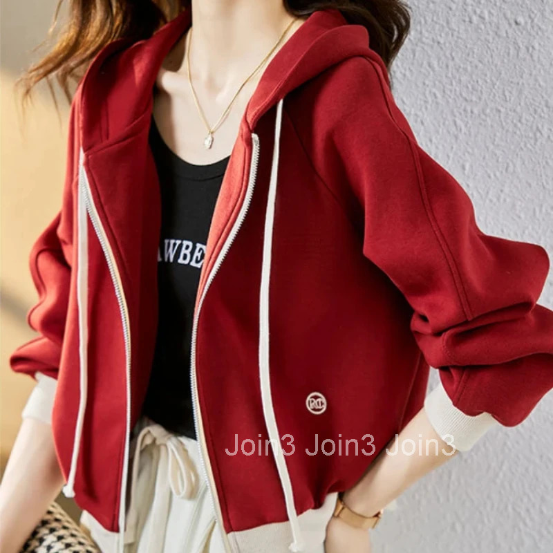 Baggy Full Zip Up Woman Tops With Zipper Hooded Sweatshirt for Women Loose Sweat-shirt Harajuku Fashion Emo Outerwears M Hoodies