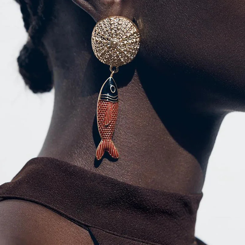 Fish Pendant Earrings Minimalist Style Bohemian Simple Fashion Earrings For Womens Summer Beach Holiday Female jewelry 250617