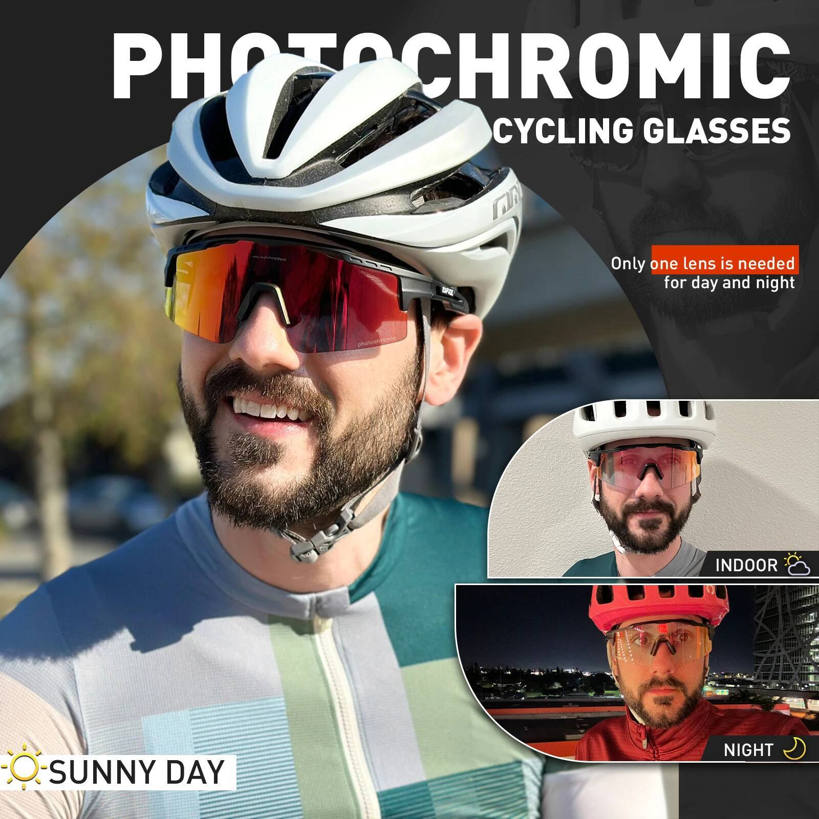 Photochromic Sunglasses UV400 Bicycle Men's Blue Sports Woman Cycling Eyewear Outdoor MTB Glasses Bike Goggles