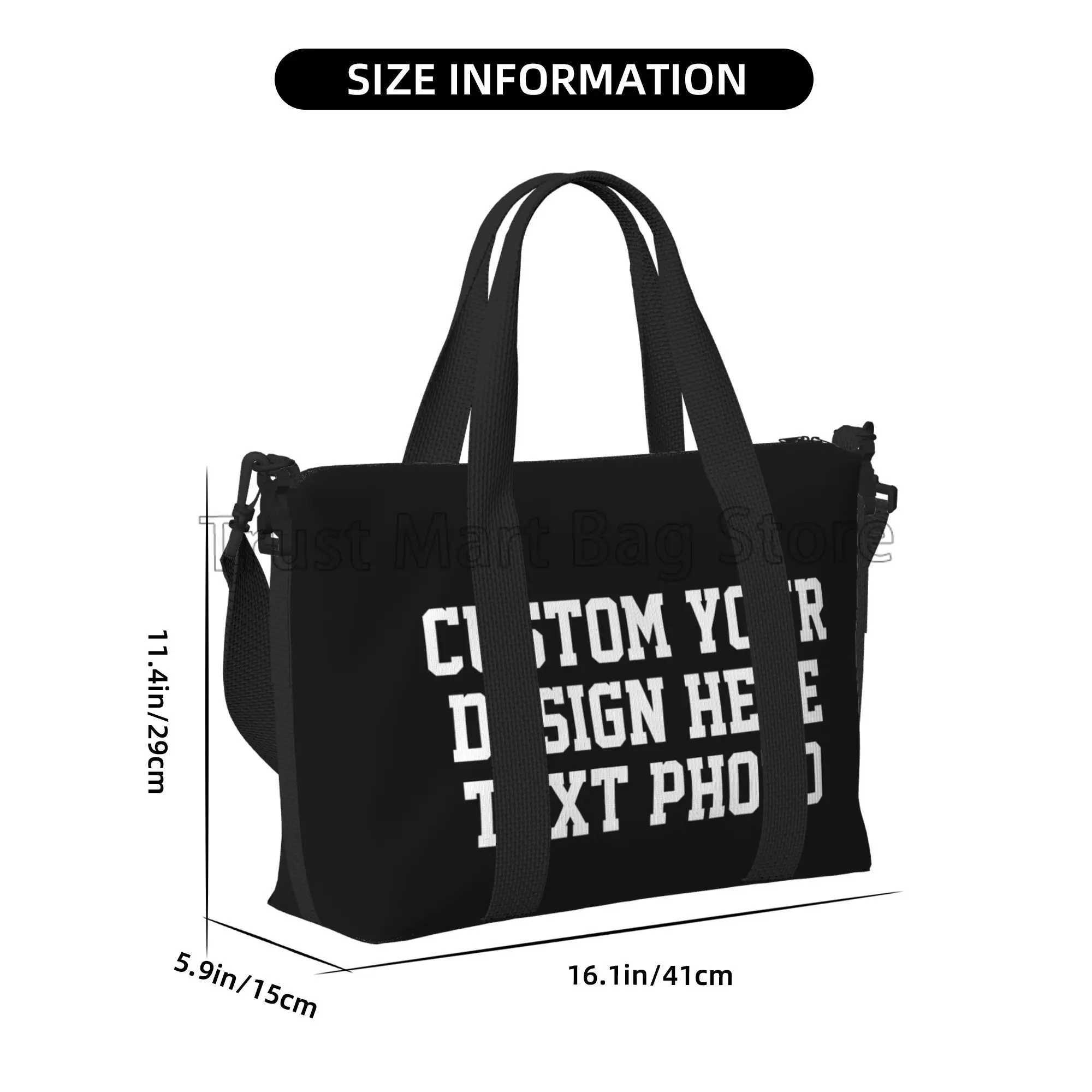 Custom Your Design Text Photo Print Duffle Bags Personalized Durable Weekender Overnight Bag for Women Men Travel Luggage Bag W250618