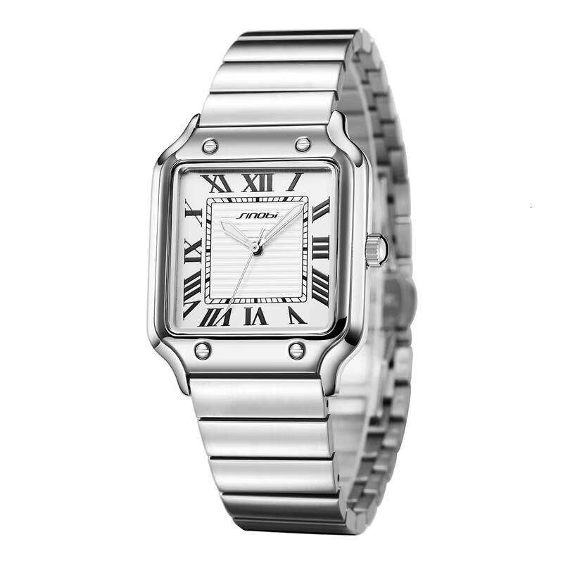 DHgargets Unmatched Precision Waterproof Men's Quartz Watches with Rectangle Stainless Steel Strap Watch