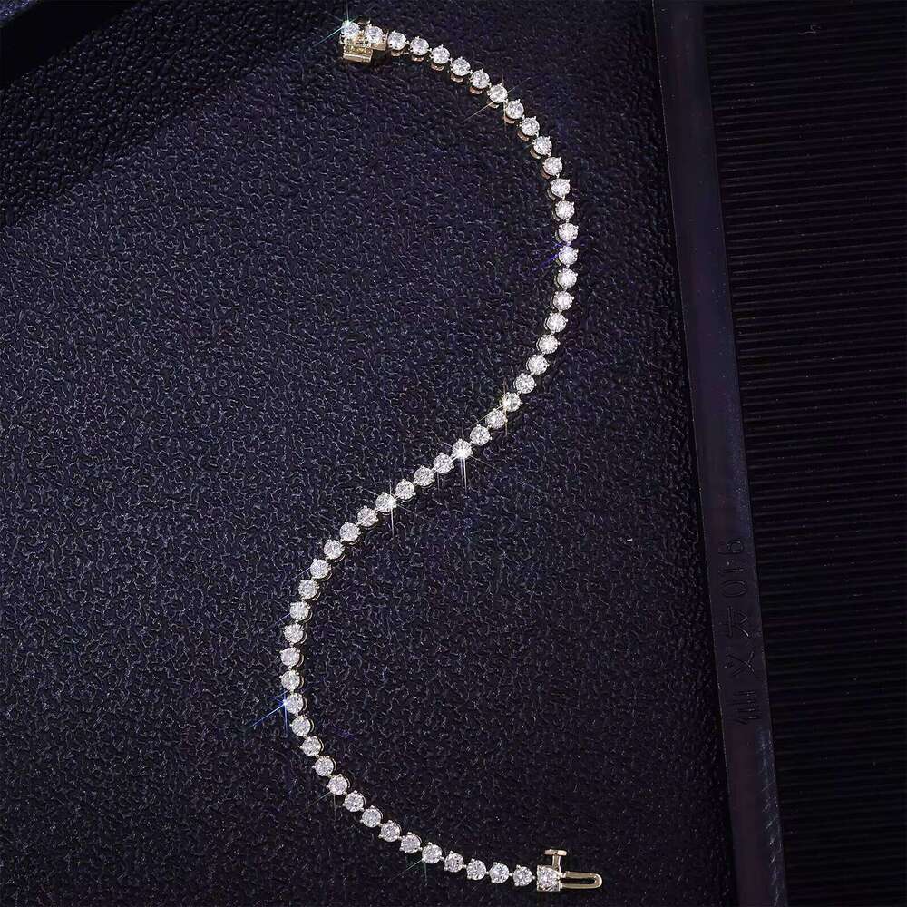 14k Lab Grown Tennis Bracelet Igi GIA Round Cut Jewelry