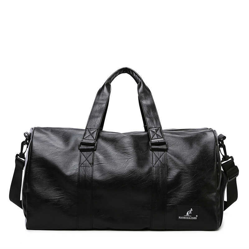 Gym Bag For Men Dry And Wet Separation PU Sports Bag Training Bag Shoe Compartment Single Shoulder Crossbody Bag Large Capacity Travel Bag