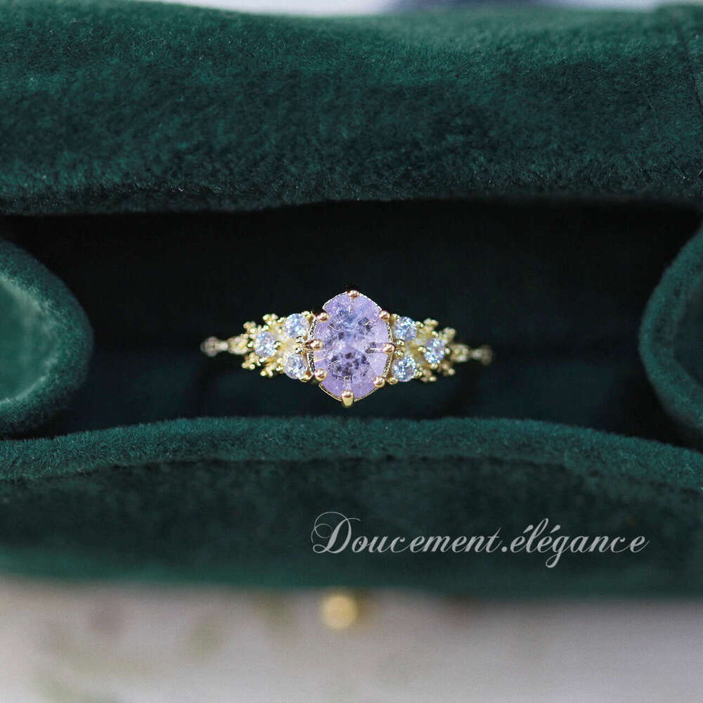 Haze Smoke Rain" Christmas Limited Edition Light Luxury 14k Gold Plated Ultra Exquisite Niche Fashion Ring