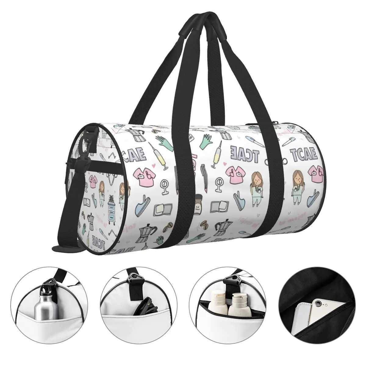 Nurse Emergency Travel Bag Doctor Nurse Large Capacity Sports Bags Outdoor Men Women Custom Gym Bag Luggage Retro Fitness Bag W250618