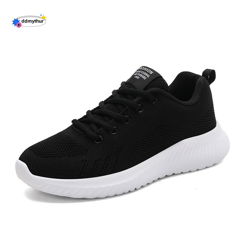 Women's Casual Sports Soft Sole Student Mesh White Korean Style Versatile Lightweight Breathable Running Shoes ddmythur
