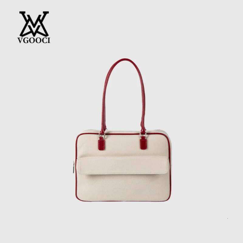 VGOOCI Women's Large Capacity Canvas Handbag Brand Simple Collection Big Boston Tote Fashionable Ladies Shoulder Bag