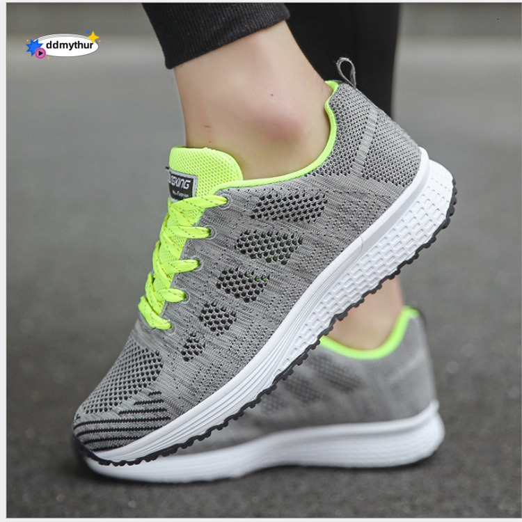 Women's Sports Flyknit Mesh Viscose Lightweight Round Toe Couple Running Casual Shoes for Men and Women ddmythur