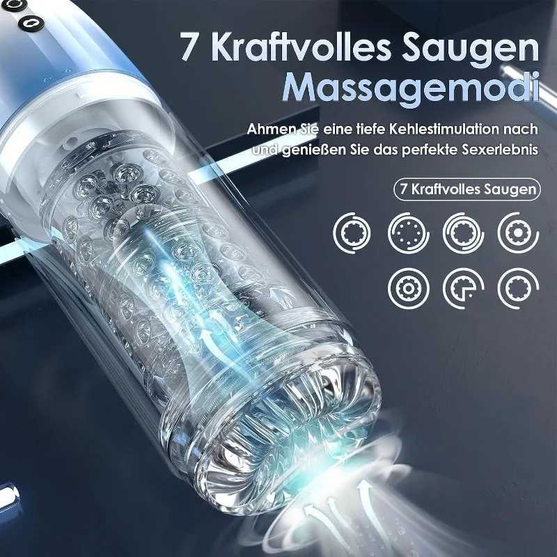 Mens Automatic Sucking Masturbation Cup Rotating Licking Blowjob Penis Massager Pocket Pussy Dicks Glans Stimulator Male Sex Toy W250618